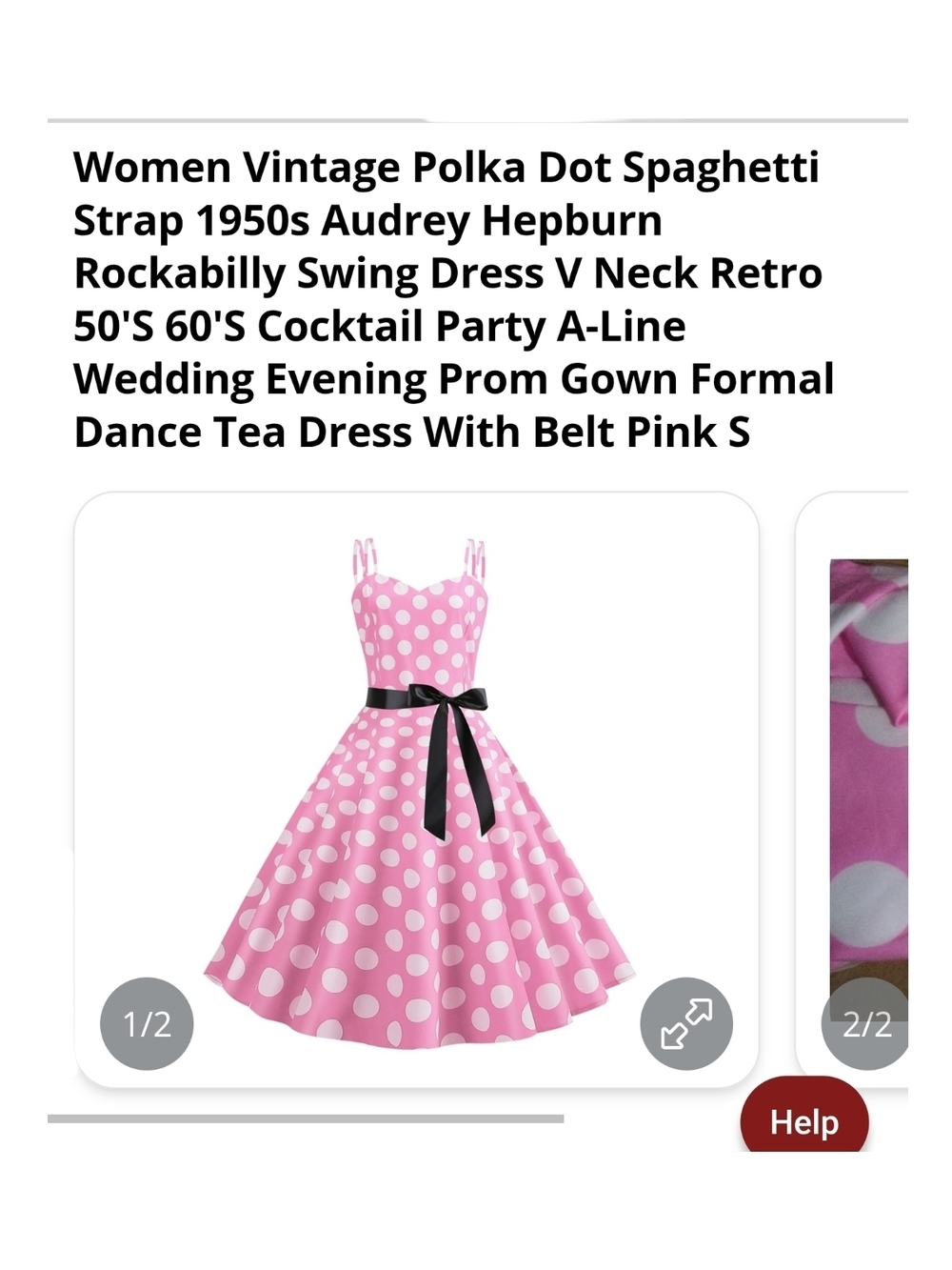IWEMEK - Small Pink Polka Dot A-Line Dress with Black Waist Tie - Picture 10 of 10